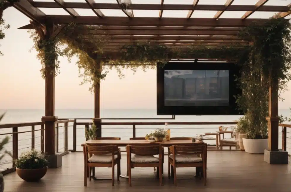 pergola tv wall