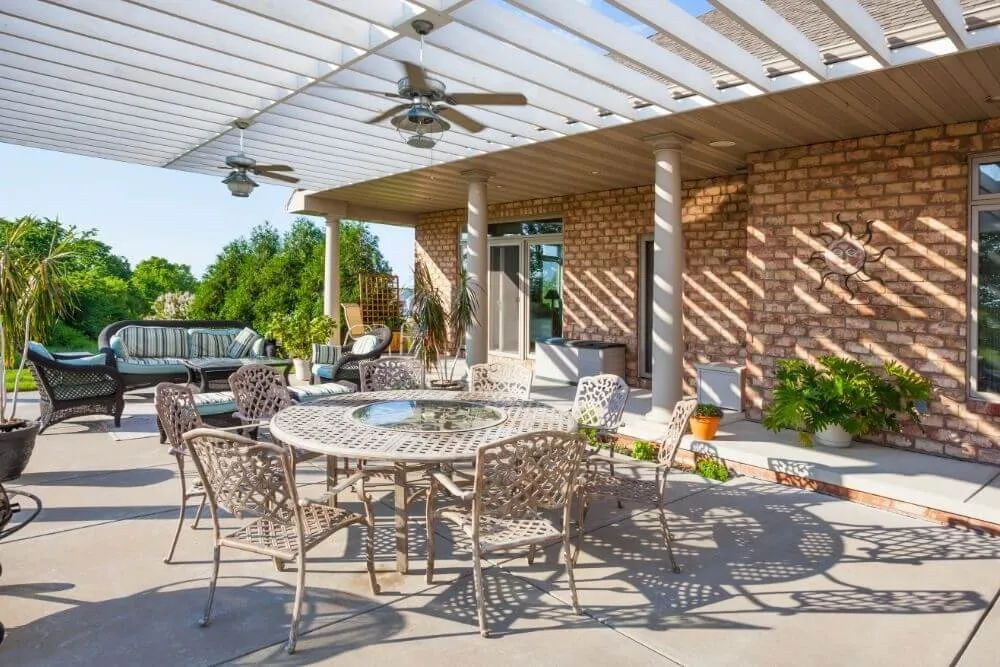 sunny concrete patio